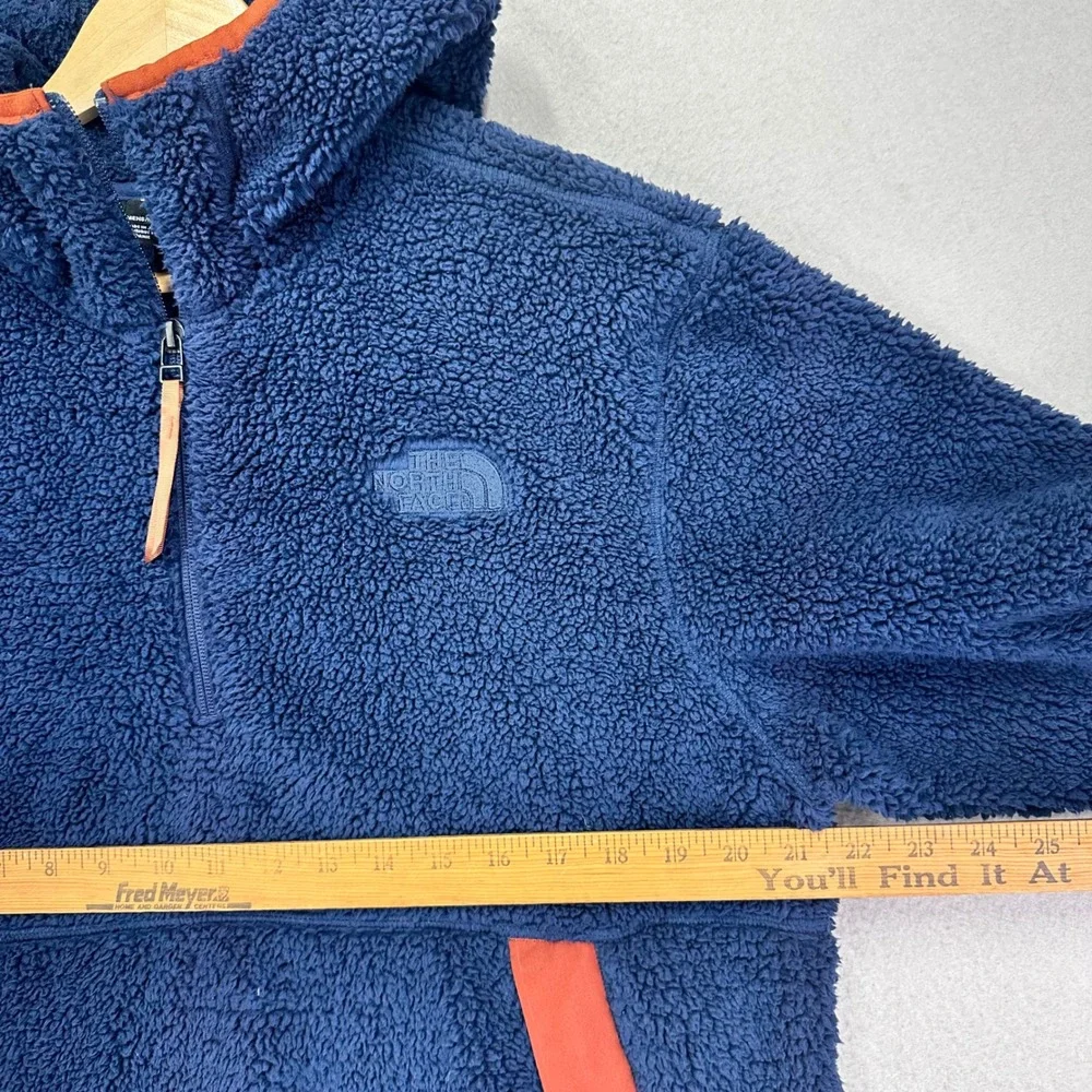 The North Face Campshire Sherpa Fleece Hoodie Mens Small Blue Anorak‎ Jacket